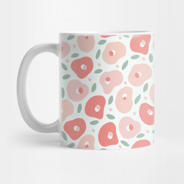 Abstract Floral Pattern Pink, Peach and Light Green by Just a Cute World